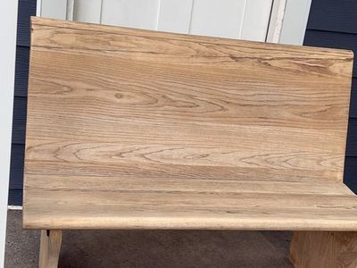 Wooden Patio Bench - Light Wood Grain Finish - Durable Outdoor/Indoor Seating