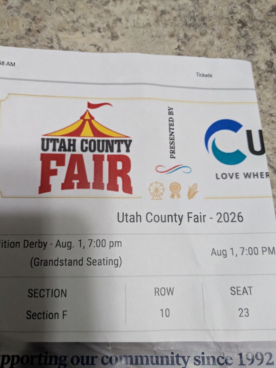 Saturday Spanish fork demolition derby covered seating 2 tickets
