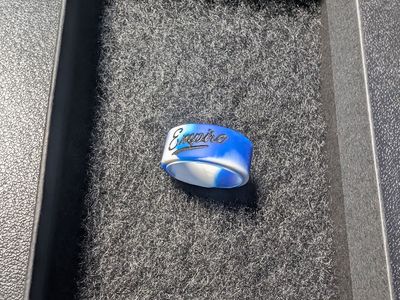 Empire Blue White Silicone Ring Band Size 10