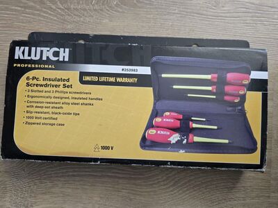Klutch 6-pc insulated screwdriver set
