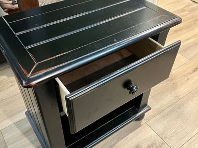 Distressed Black Nighstand