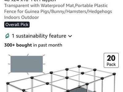 20-PANEL SMALL ANIMAL PLAYPEN + WATERPROOF MAT - $25