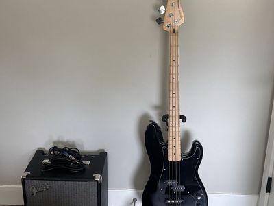 Fender Squier PJ Bass and Amp
