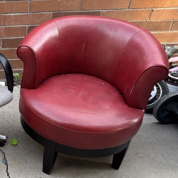 Red Leather swivel chair
