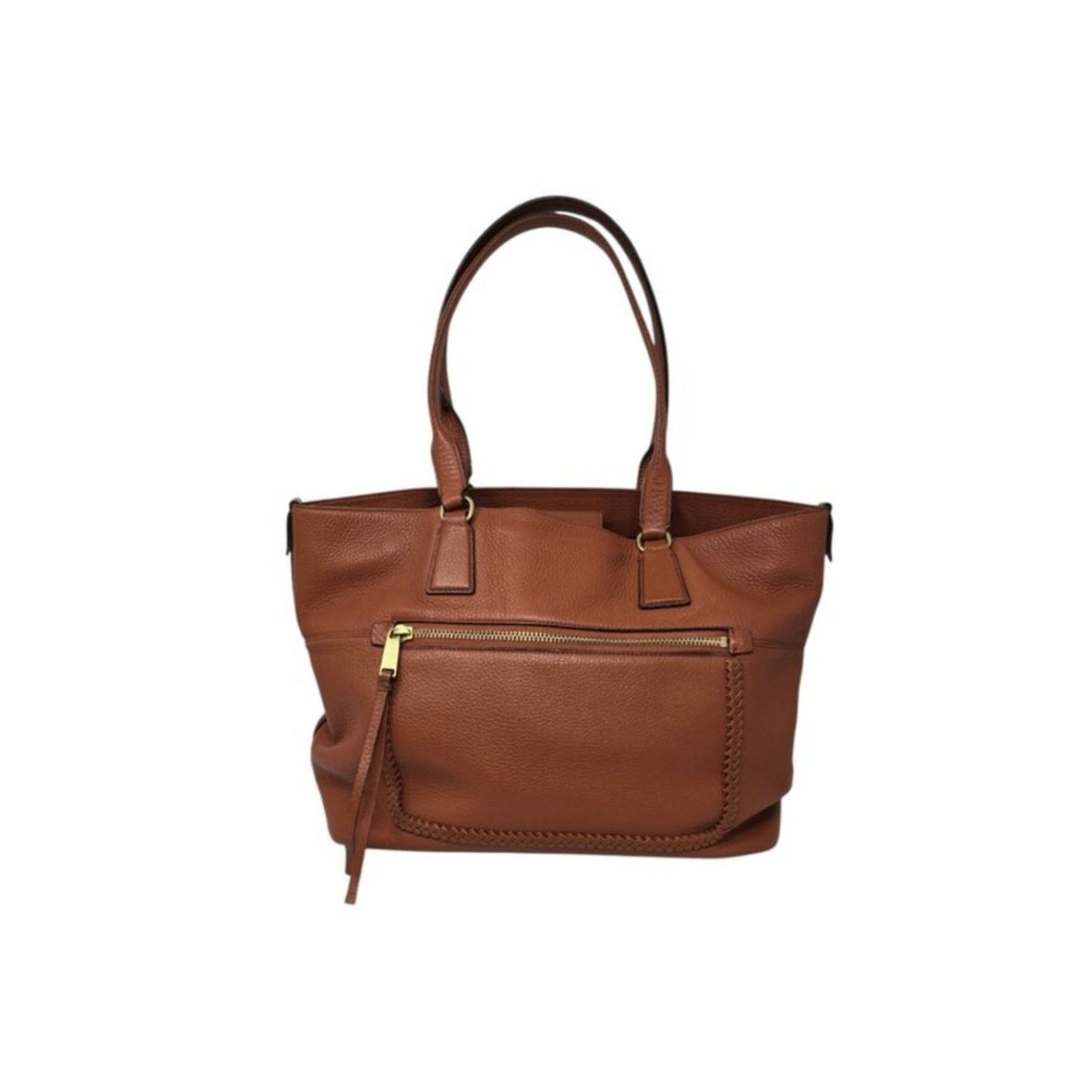 Cole Haan Pebbled Leather Large Tote Bag Terra Cotta Brown