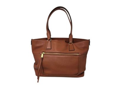 Cole Haan Pebbled Leather Large Tote Bag Terra Cotta Brown