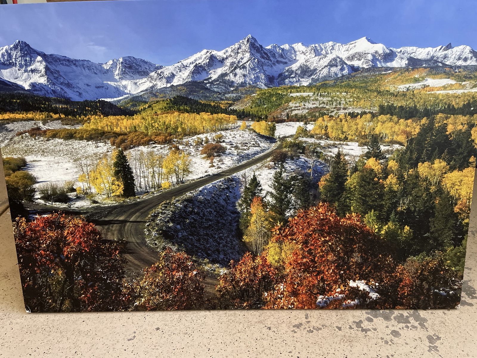 Autumn Mountain Landscape Canvas Print - Snow, Aspens, Fall Colors, Nature Wall Art