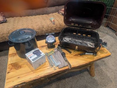 Camping & Outdoor Cooking Bundle – Grill, Stock Pot & Accessories