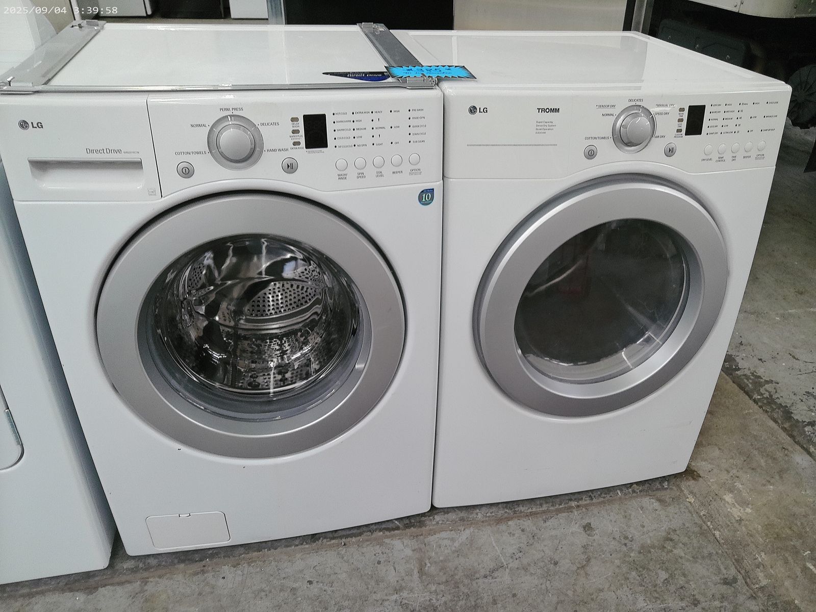 LG DirectDrive Front Load Washer & Dryer Set - White, Electric, Front Load