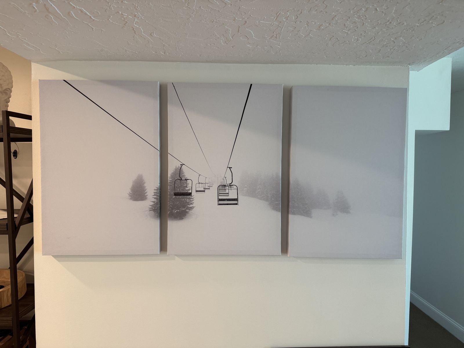 3-piece Ski lift on a Powder art print