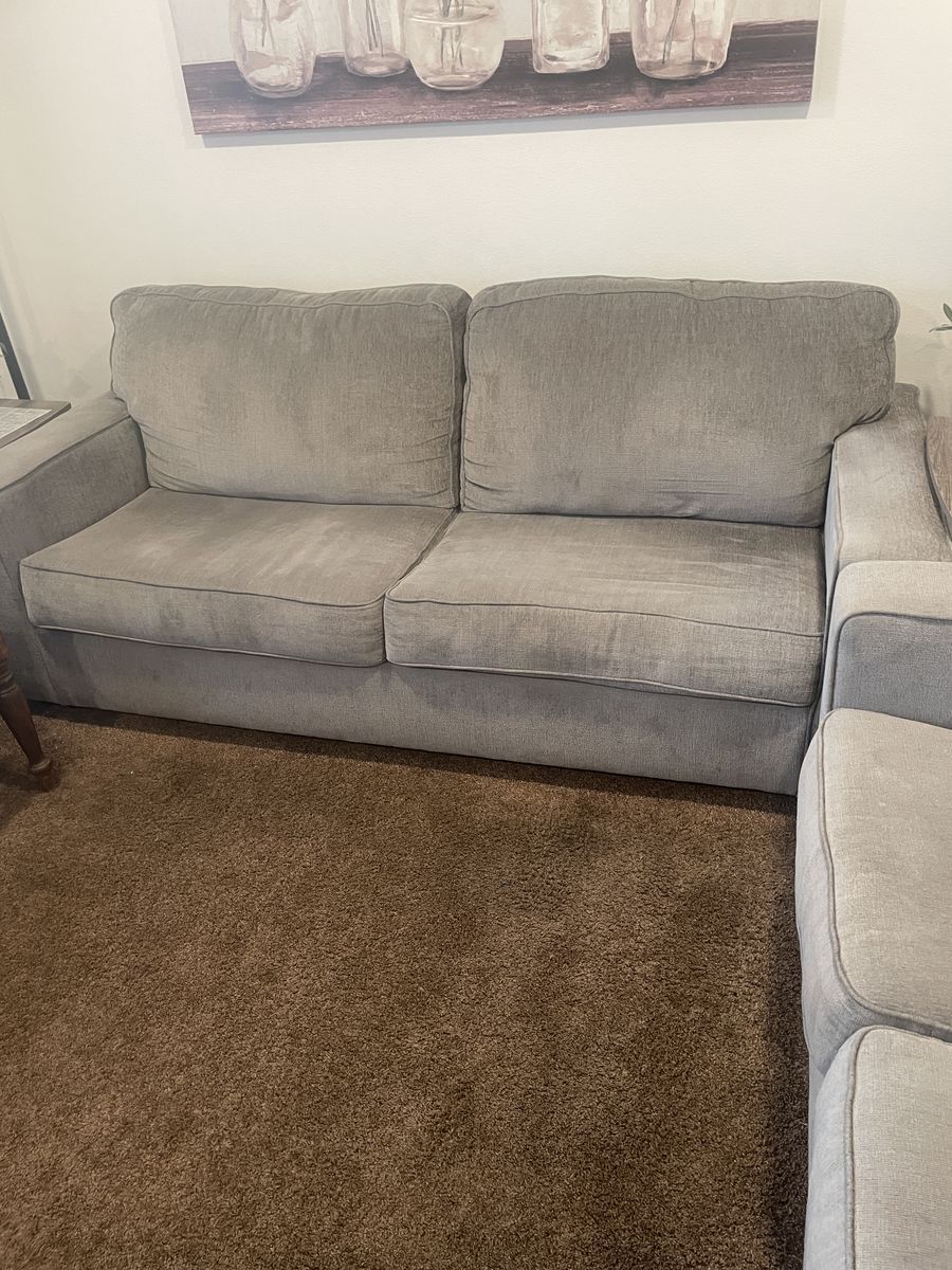 Gray Fabric Sofa and Loveseat Set