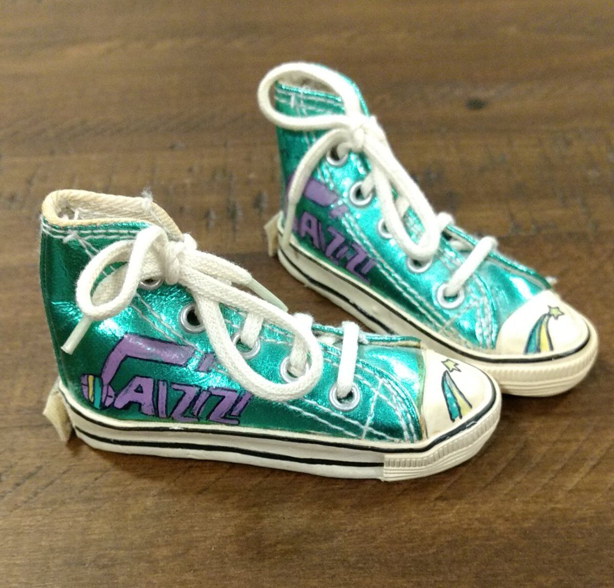 Miniature Utah Jazz Shoes from 1982, Collectables, Memorabillia, Stockton, Malone, Rudy, basketball, sports, cards,