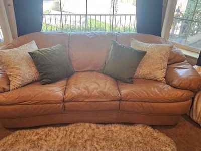 Natural Leather Couch, Great Condition