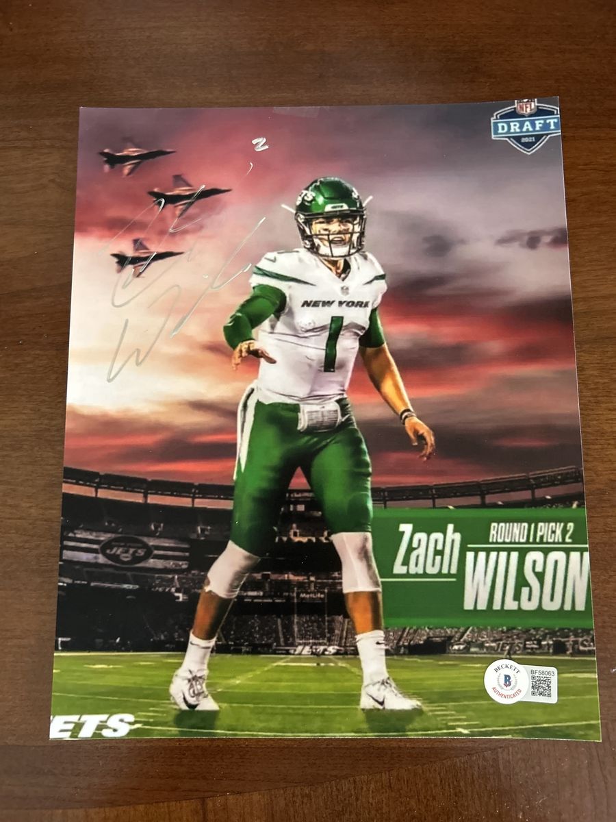 Zach Wilson Rookie Autograph 8x10 Photo Auto Coa