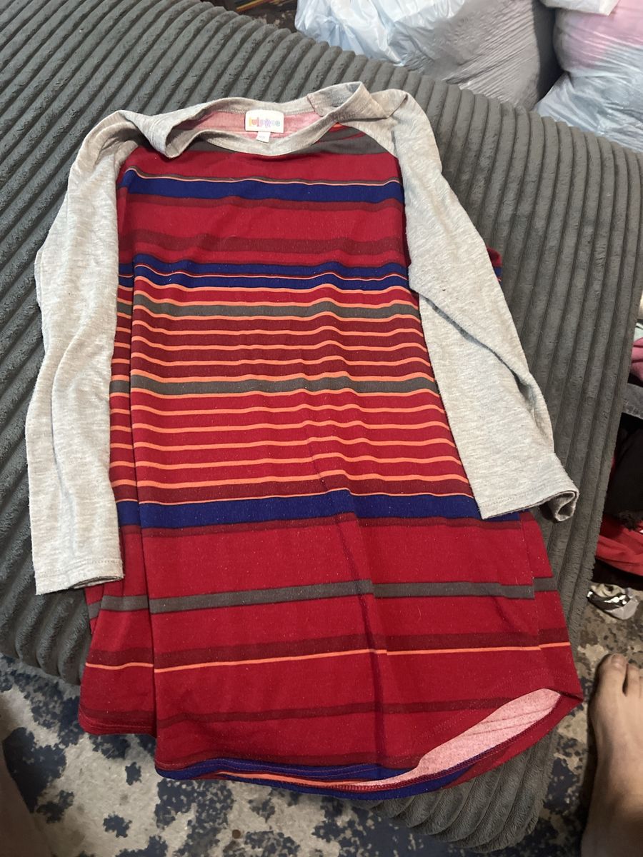 LuLaRoe Stripe Graphic Raglan Long Sleeve Shirt XS