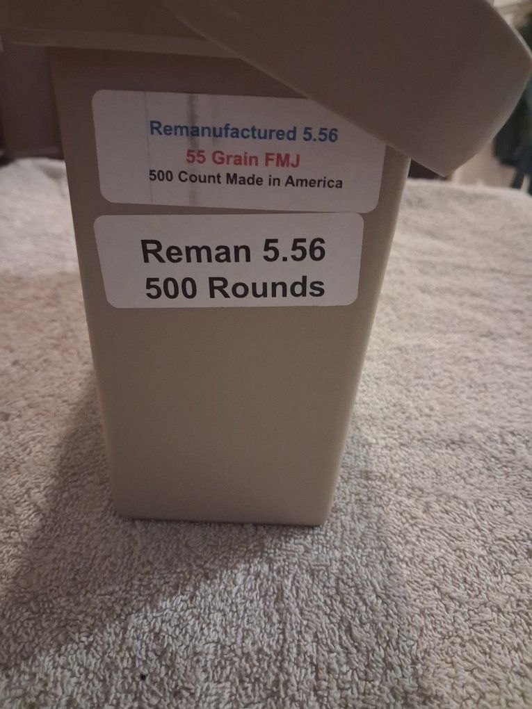 500 rounds of remanufactured 5.56x45mm NATO rifle cartridges