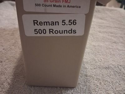 500 rounds of remanufactured 5.56x45mm NATO rifle cartridges