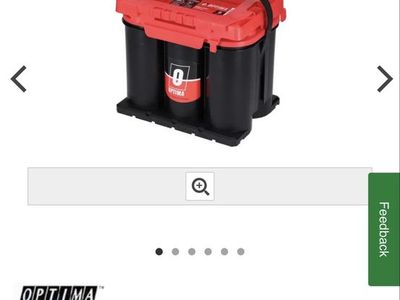 Optima RedTop AGM Starting Battery Group Size 35 720 CCA - Model 35 / RED35