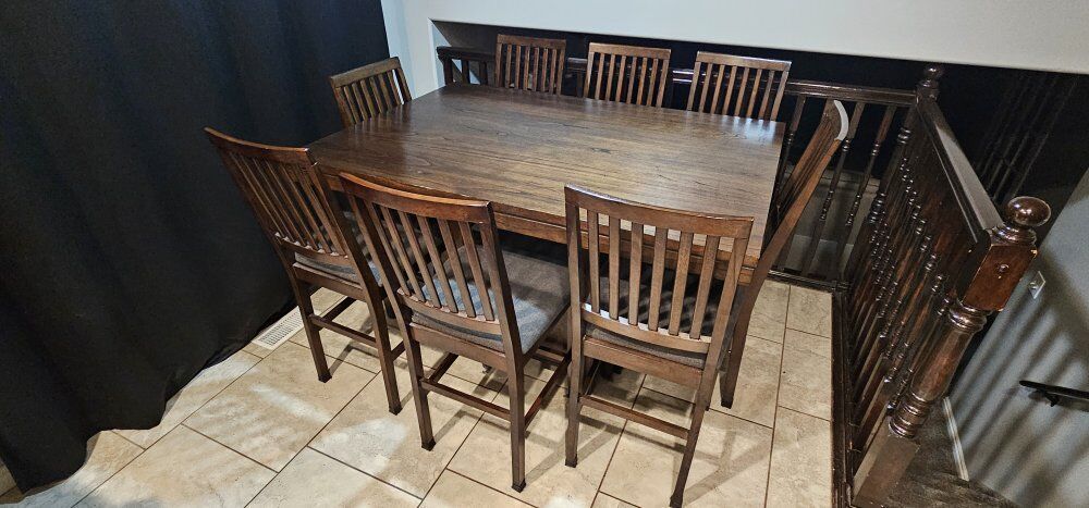 9 piece bar height table & chairs