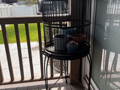 Large Black Decorative Metal Birdcage Planter Stand with Stand
