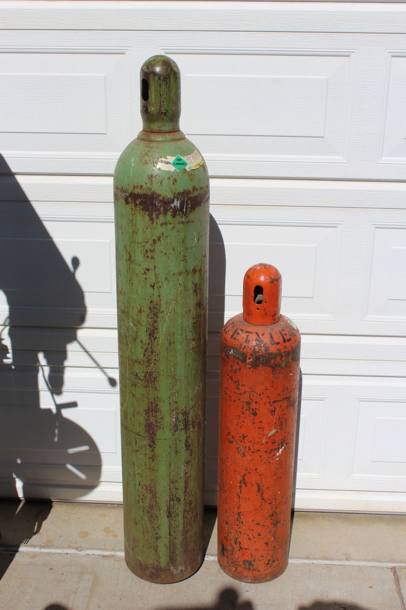 oxygen and acetylene tanks