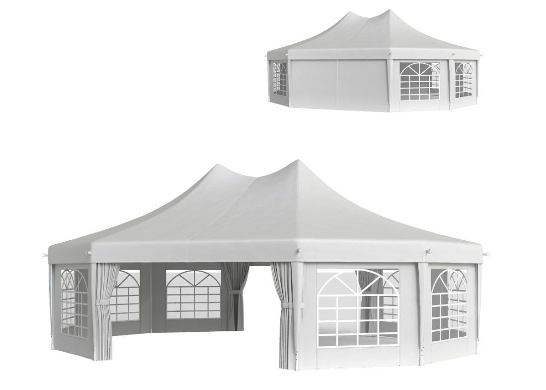 Large Outdoor Party Tent Gazebo 29.2x21.3ft White Event Canopy with Sidewalls