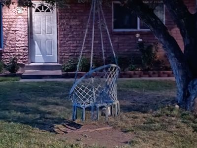 Barton Patio Hammock Chair SKU 93912 - Macrame Hanging Swing Seat, White/Beige, New in Box