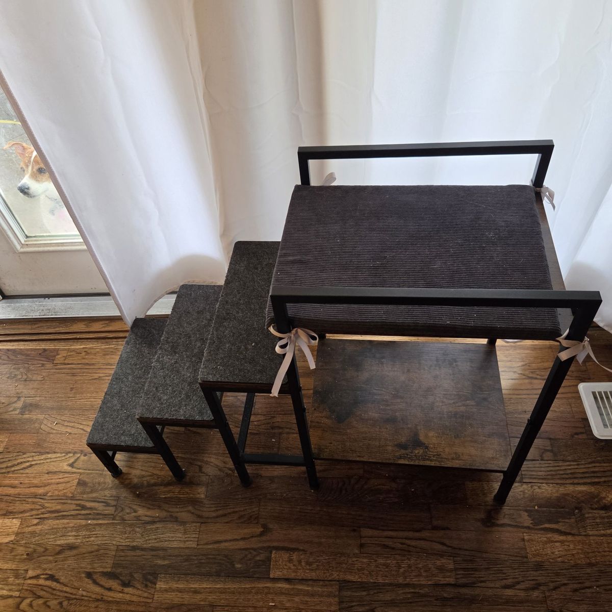 Four-Steps Pet Stairs & Bed for Small, Medium, Large Dogs & Cats - Injured, Old, or Everyday Use