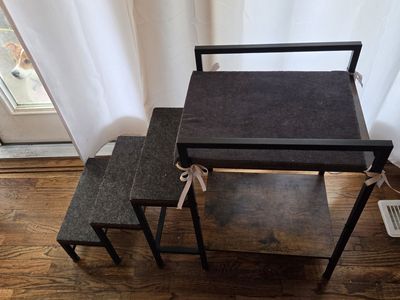 Four-Steps Pet Stairs & Bed for Small, Medium, Large Dogs & Cats - Injured, Old, or Everyday Use