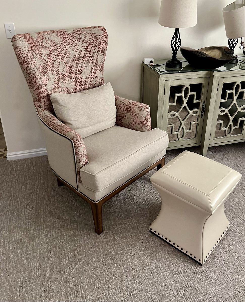 Beautiful Sam Moore wingback chair with Ottoman