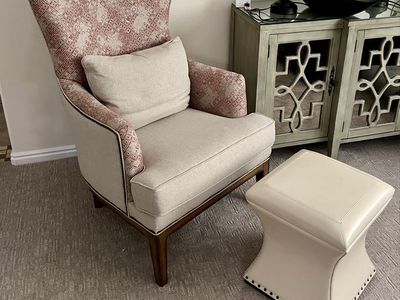 Beautiful Sam Moore wingback chair with Ottoman