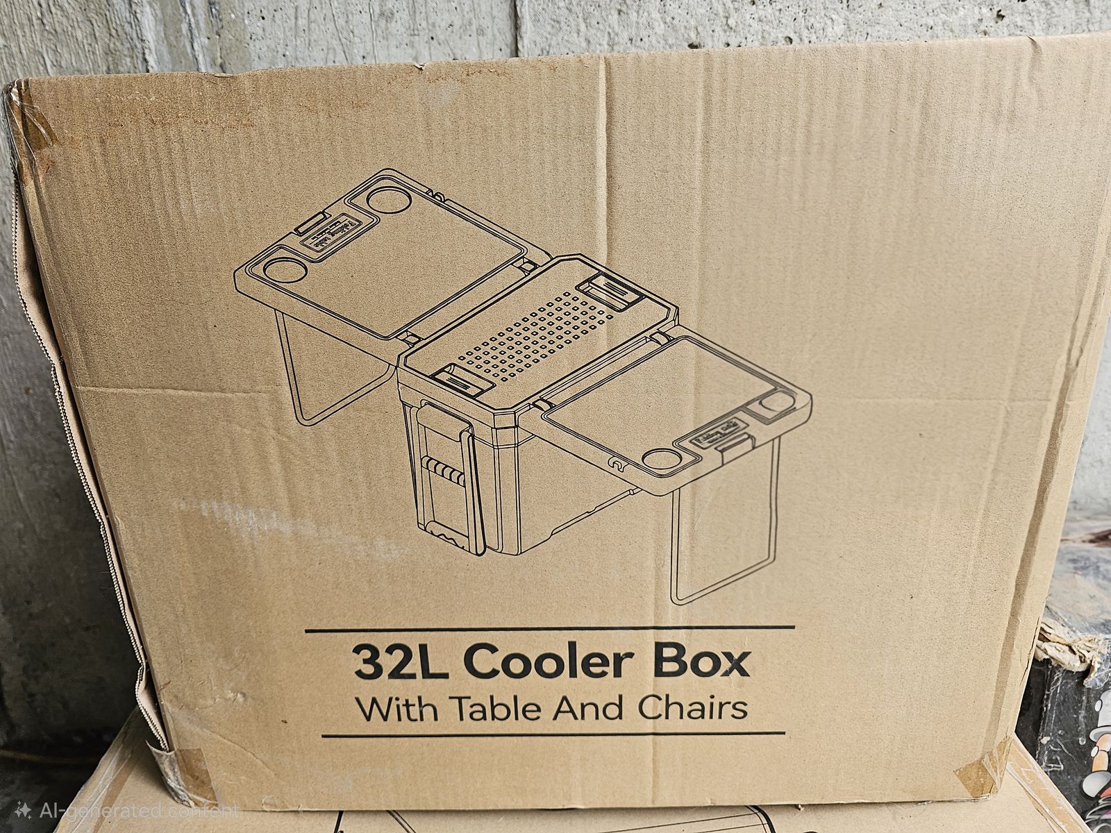 32L Cooler Box with Table and Chairs for Camping, Picnics, Outdoor Events