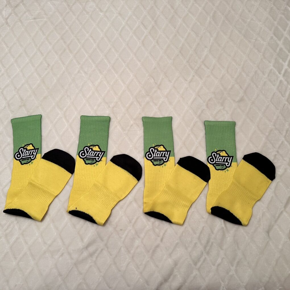 New Starry Lemon Lime Fun Socks 2 Pack