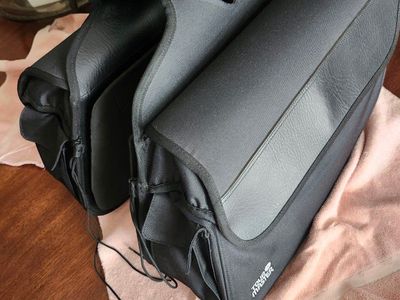 Tour Master Black Motorcycle Saddlebags - Used, Durable Storage