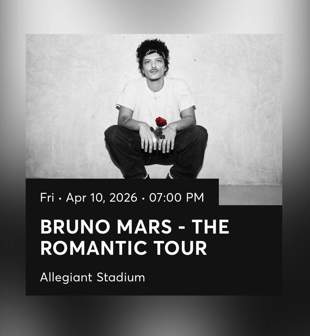 Bruno Mars-The Romantics Tour OPENING NIGHT 4/10