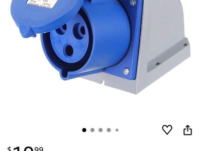 MECCANIXITY 32A 3 Pin CEE Industrial Socket Connector 220-240V 2P+E IP44 Waterproof