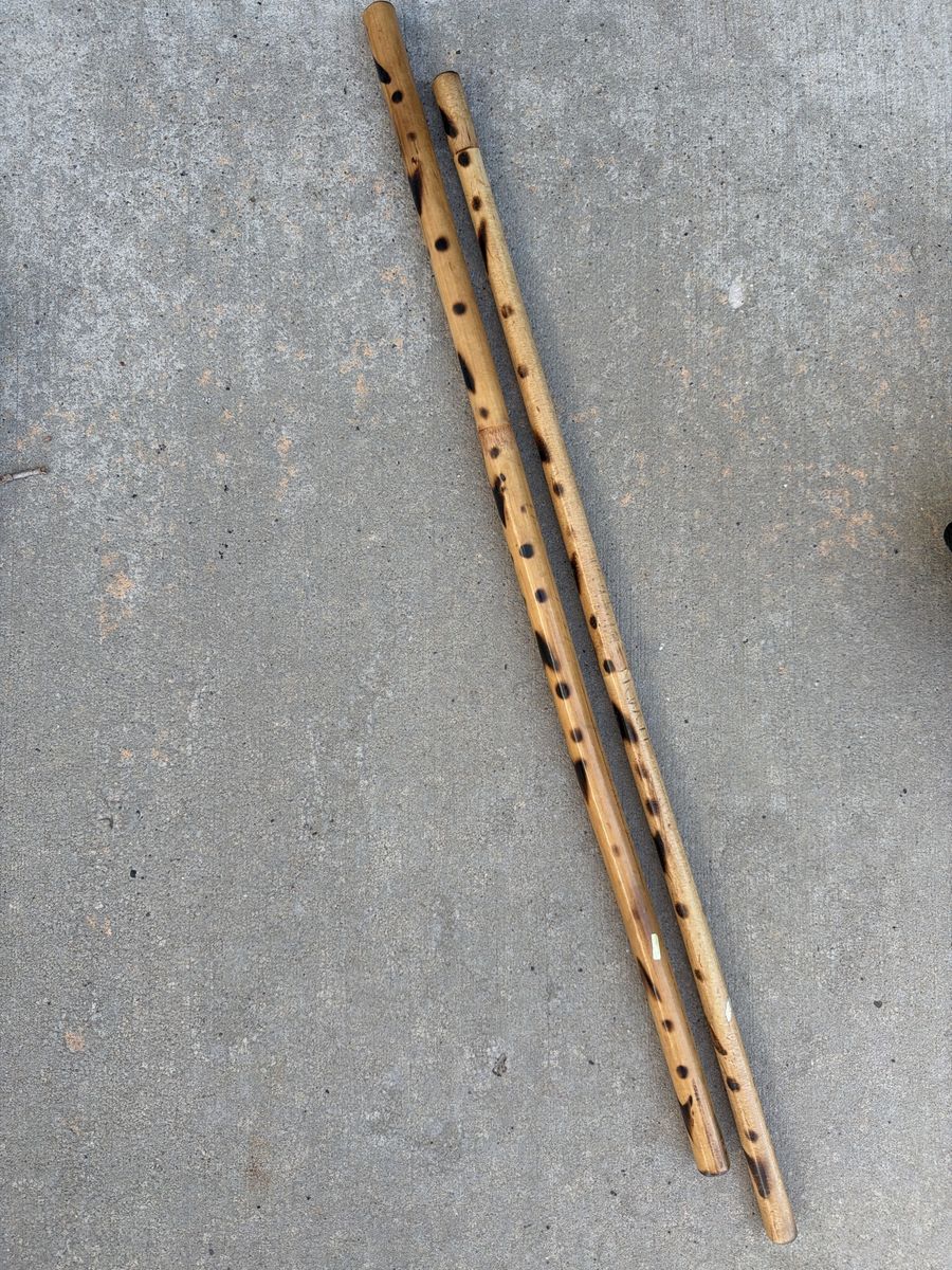 Used Bamboo Flutes Woodwinds Musical Instruments Pair