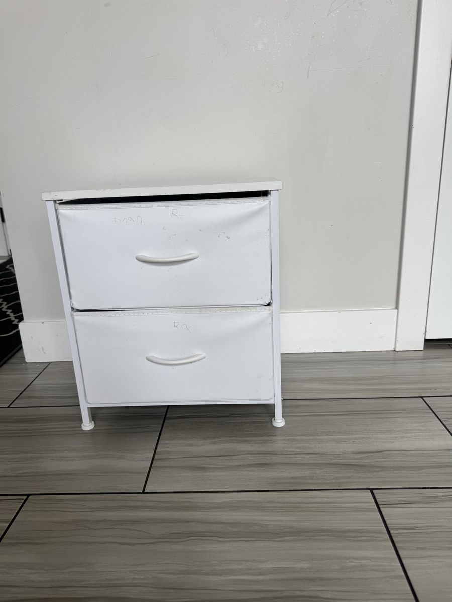 Small 2 fabric shelf steel nightstand