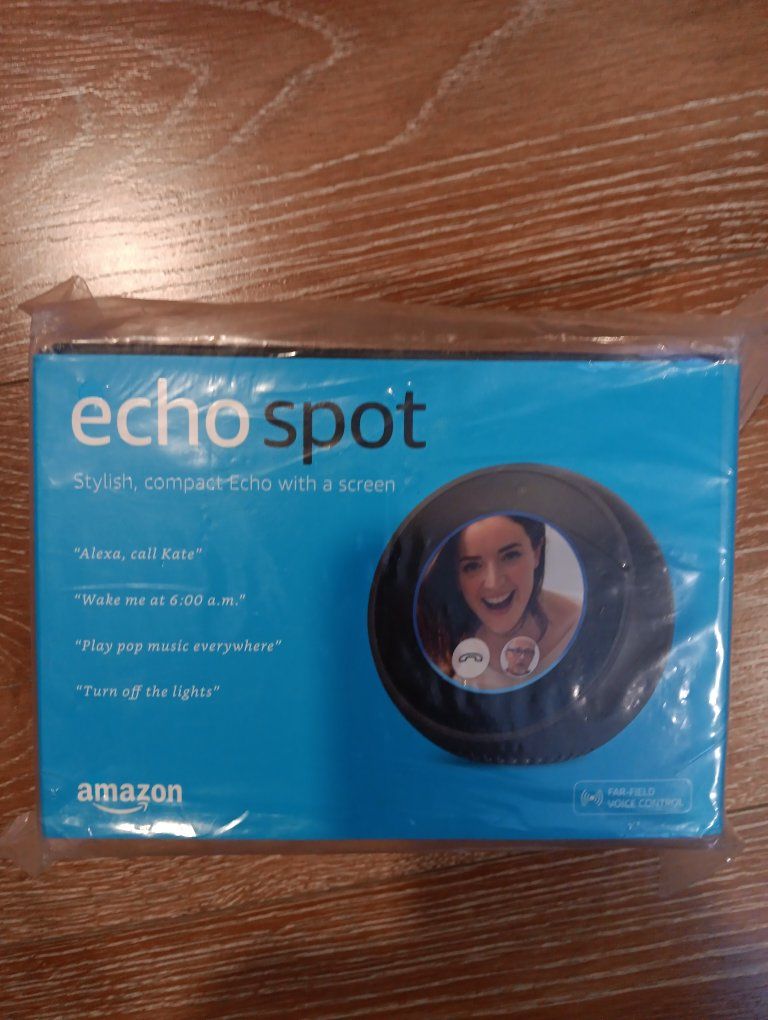 Amazon Echo Spot Smart Display with Alexa - Stylish, Compact with Screen and Far-Field Voice Control