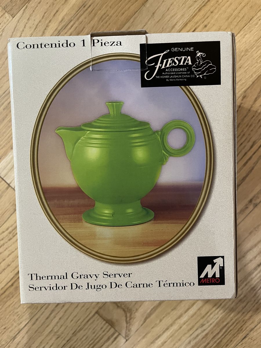 New Fiesta Chartreuse Green Gravy Server with Original Factory Box -NIB