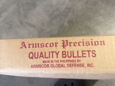 Armscor Precision 9mm FMJ 115gr Projectiles, 2000ct