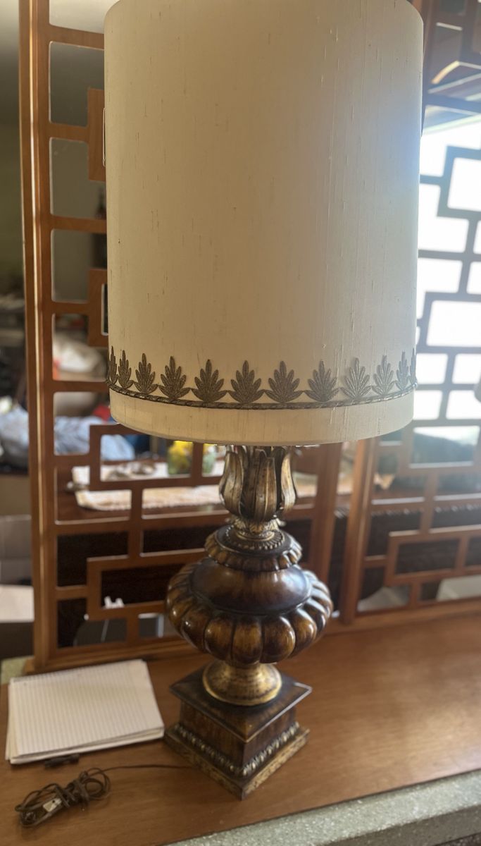 Hollywood Regency style brass table lamp