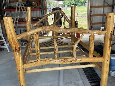 Hand Crafted Log Bed Frame. (Queen)