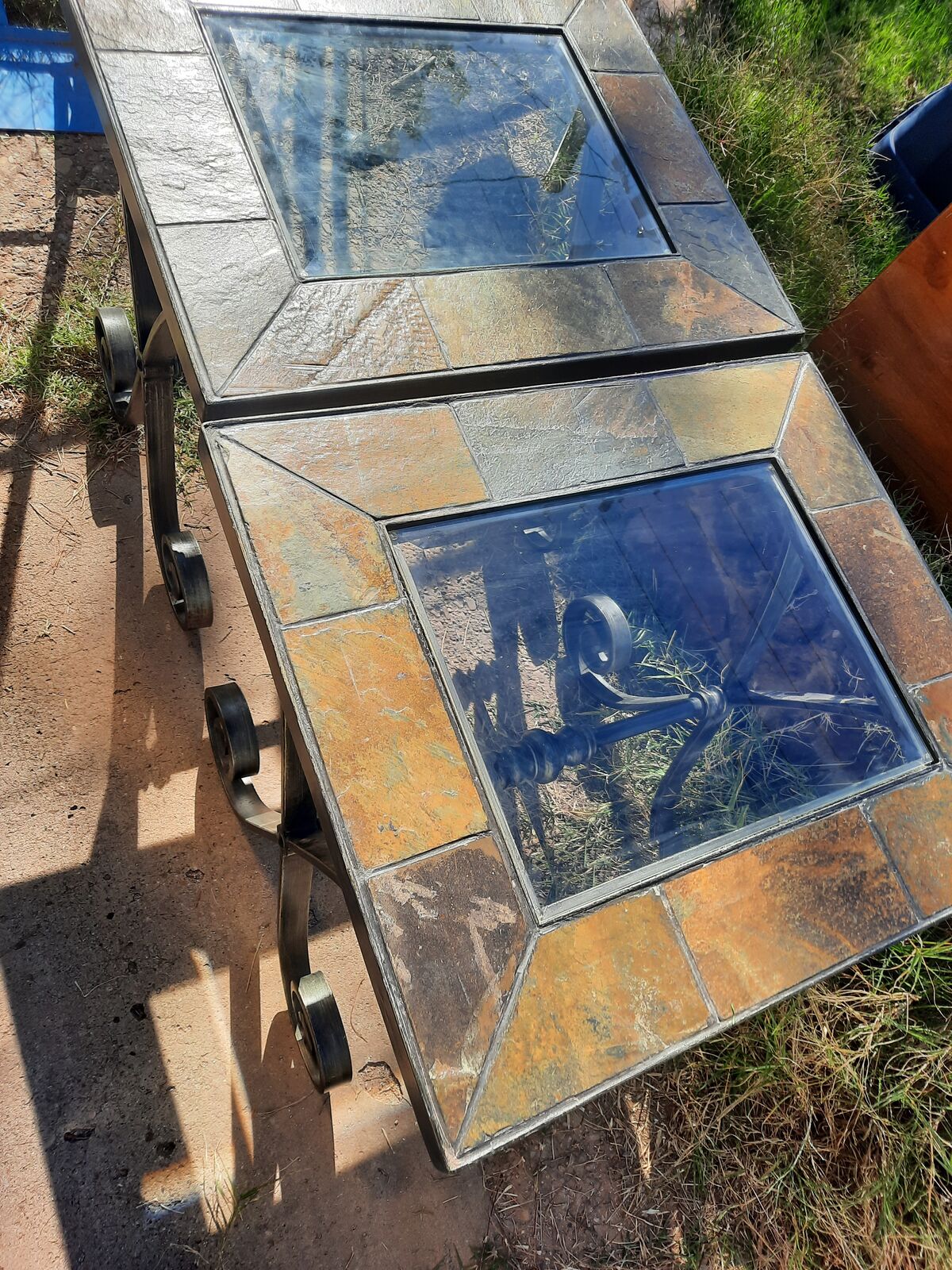 two matching side tables