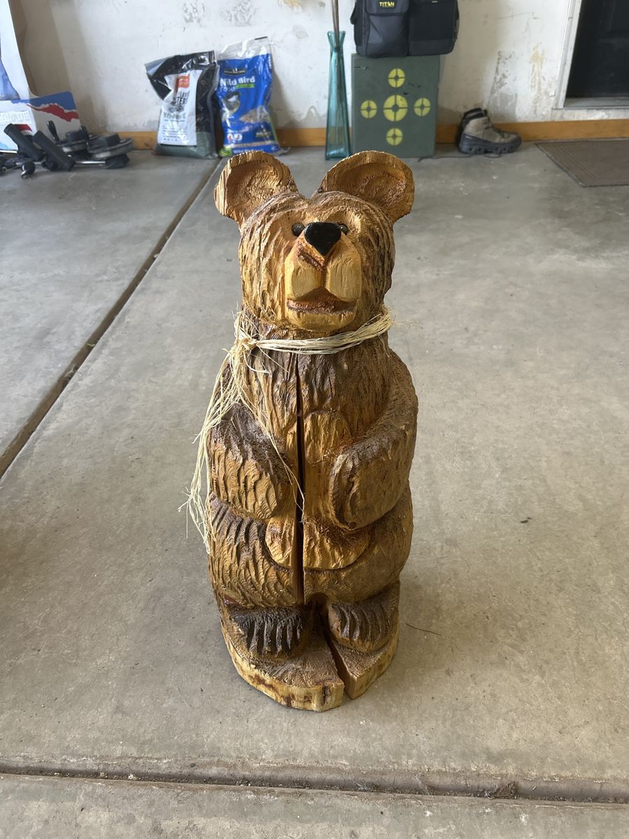 Chainsaw Carved Wooden Bear Statue - Unique Home Decor 25” tall