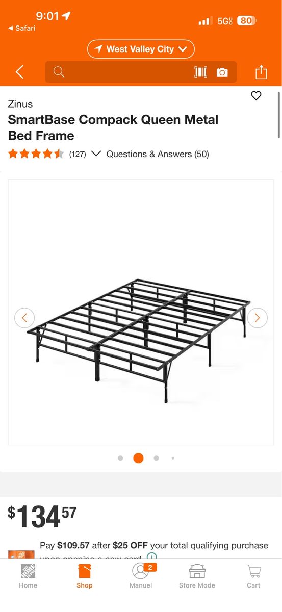 Queen bed frame