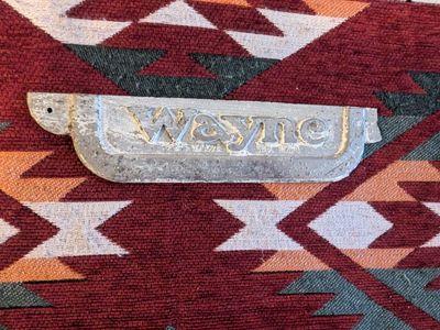 Original 1940s Wayne Gas Pump Cast Metal Badge