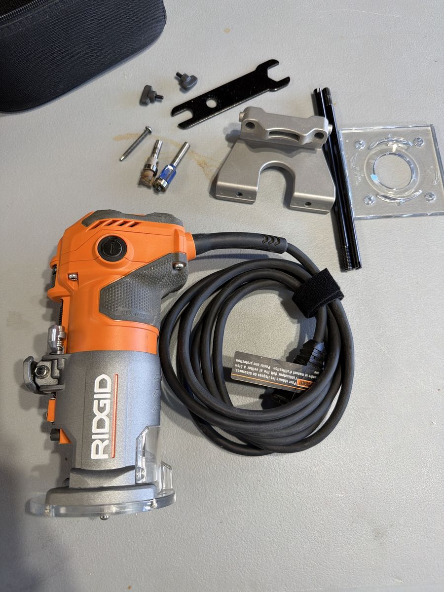 RIDGID Corded Wood Router Tool with Accessories