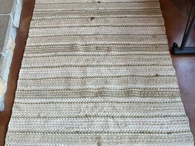 ALTAIR CHINDI Hand-Woven Olive Gray 5'x7' Area Rug - 80% Cotton Blend