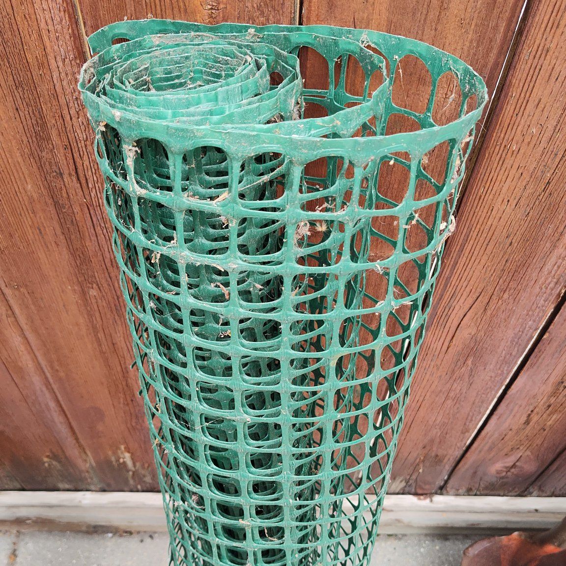 roll of plastic garden fencing